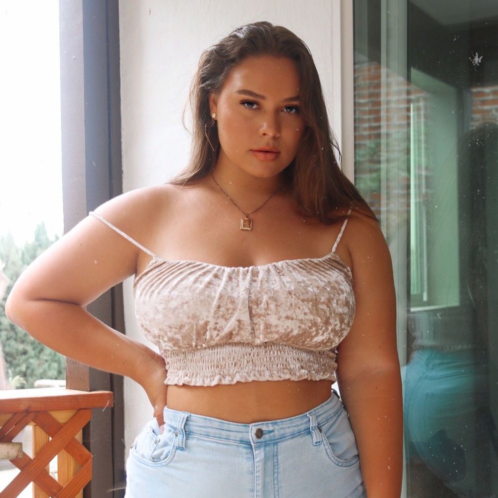 New crop top velvet
